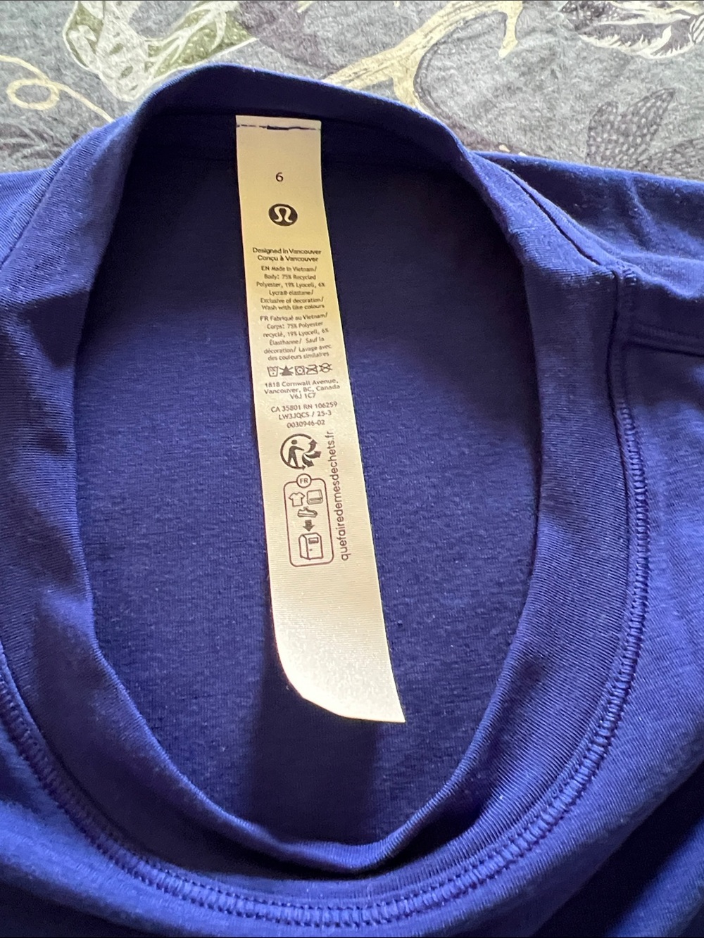 lululemon athletica Wordmark Long-Sleeve Jersey Training Top, 6, Clubhouse Blue - Picture 7 of 7